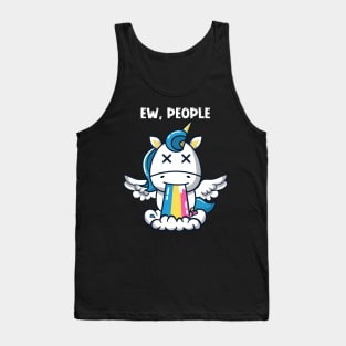 The Unicorny Misanthrope: A Rainbow of Disdain for Humanity Tank Top